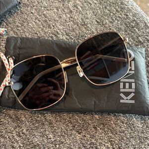 Kenzo Gold Frame Sunglasses with Black Lenses